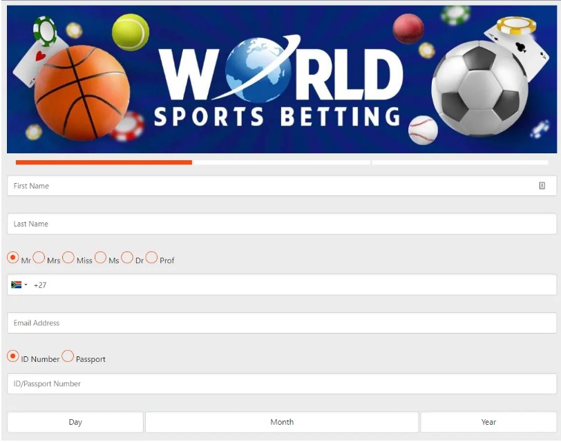 World Sports Betting Registration Form
