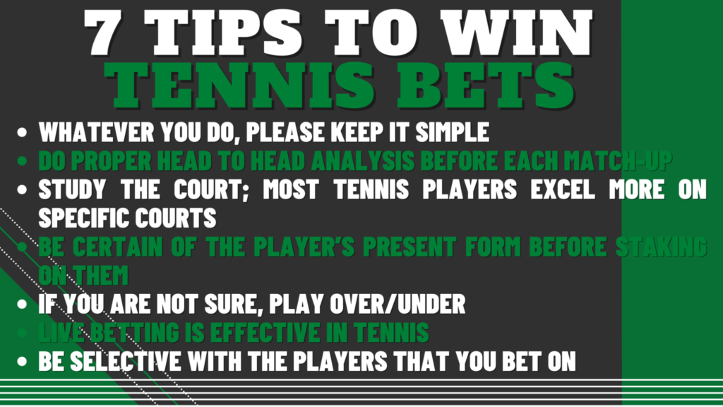 Tips to Win Tennis Bets