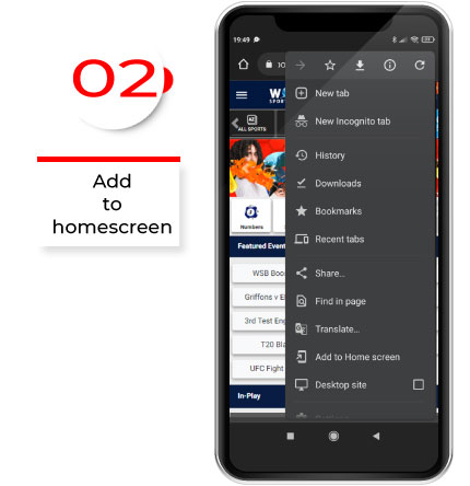 Add to homescreen wsb mobile login page