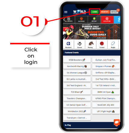 Click for login in wsb mobile site (or app)