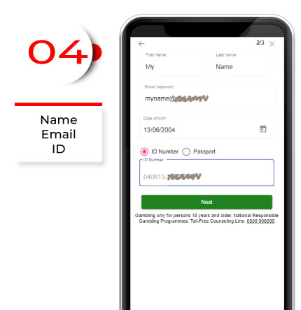 Input your email address and phone number for login topbet app
