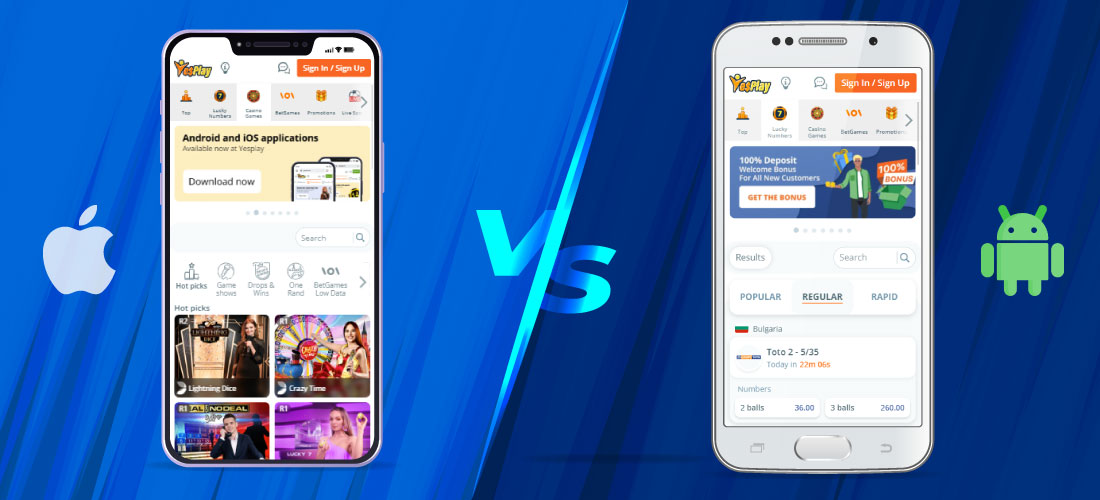 Mobile App vs Mobile Version yesplay