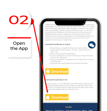 Open the Sunbet App