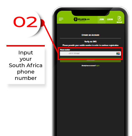 When you Login (or register with) mobile version of playabets, it is a requirement that you have a South African number