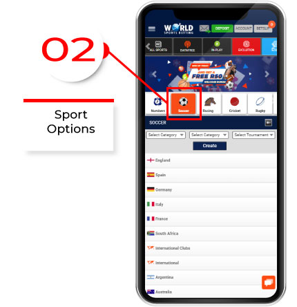Choosing sports for placing a bet in world sports betting mobile app