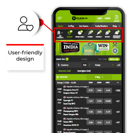 User-friendly design in playa bets app