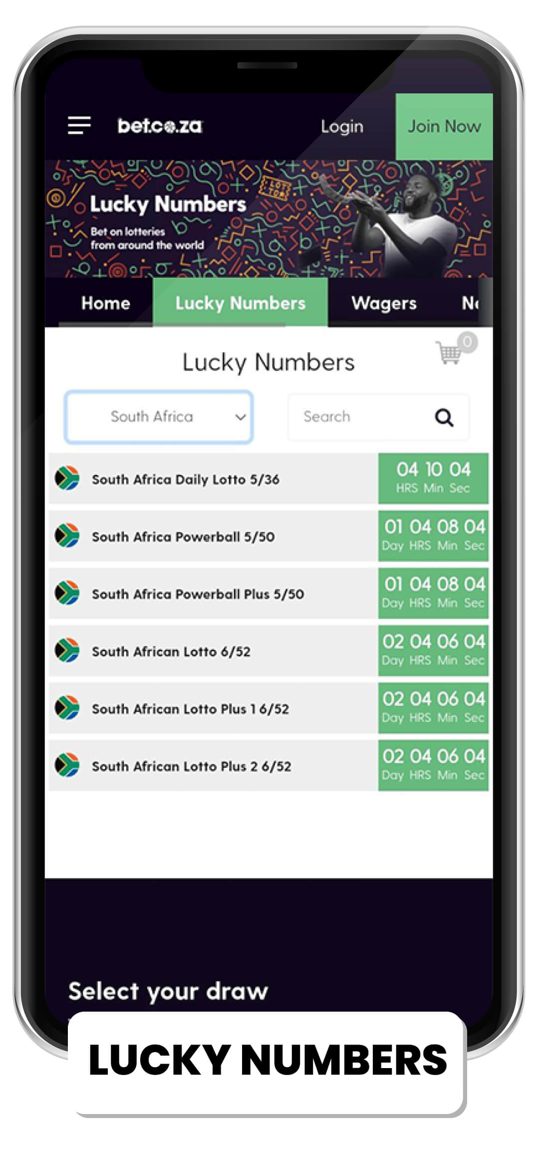 bet.co.za lotto (Lucky Numbers)
