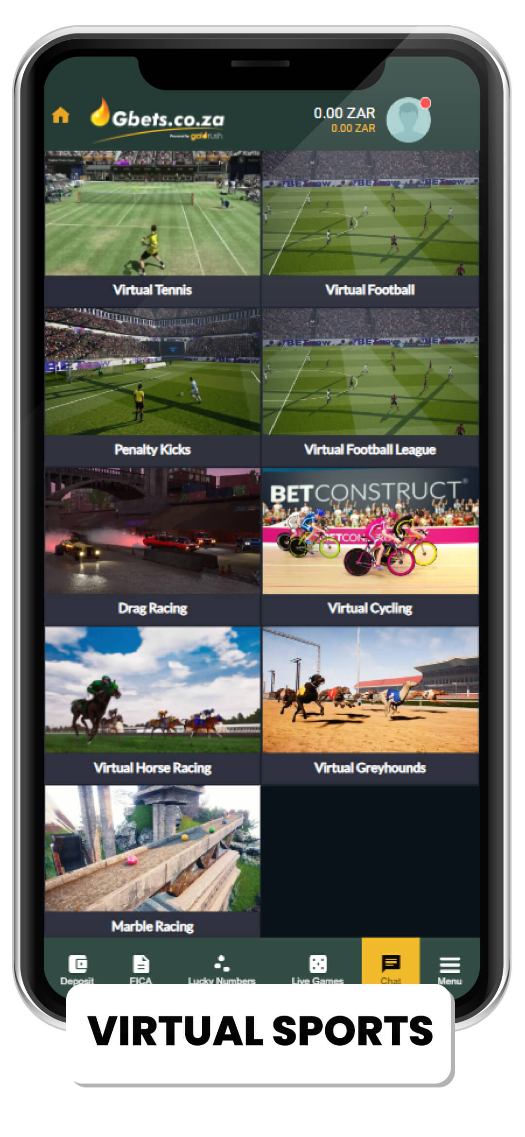 Virtual sports on g bets website
