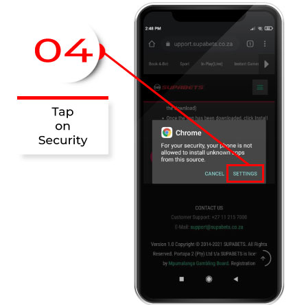 Tap on Security