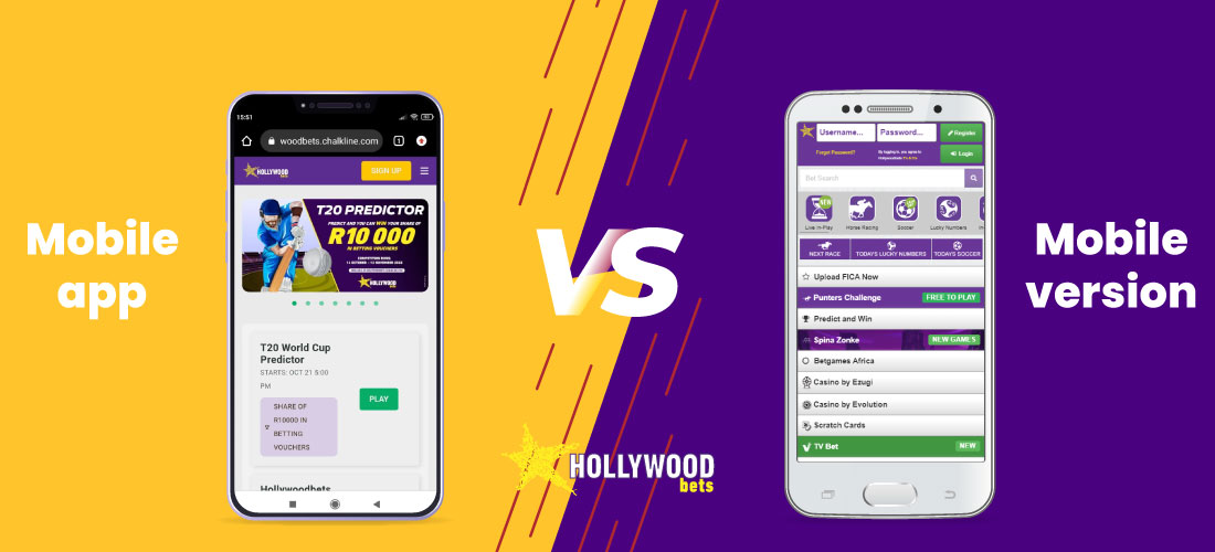 Mobile App vs Mobile Version Hollywoodbets