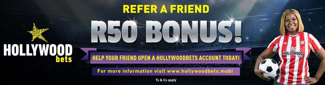 After hollywoodbets registering online and downloading an app - you can invite friends and get bonuses