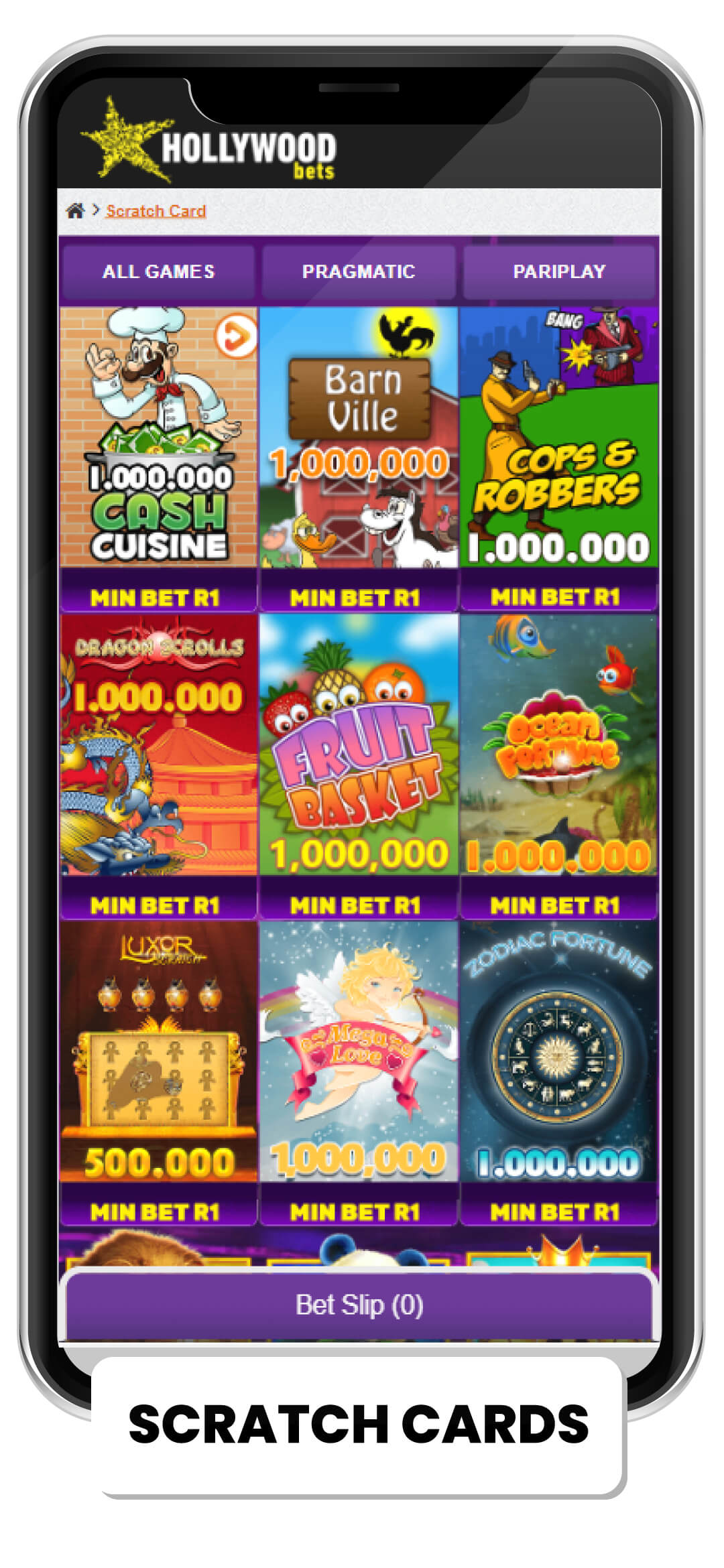 scratch cards at hollywoodbets