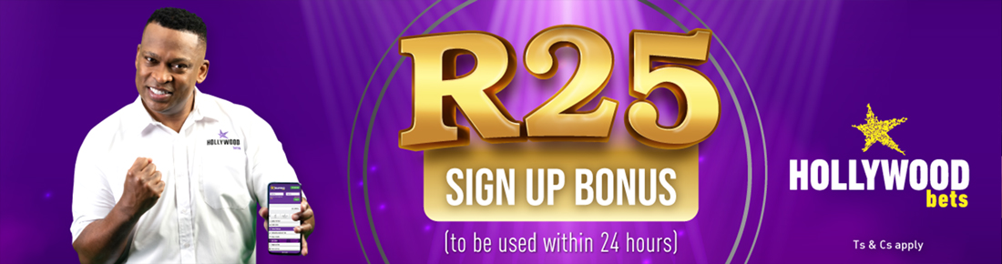 Register at app hollywoodbets and receive a R25 bonus 
