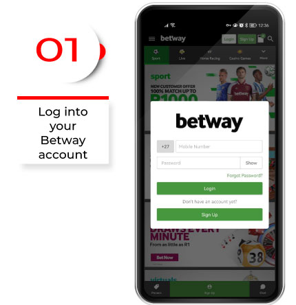 Log into your Betway account