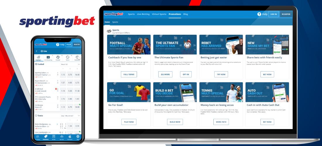 Sportingbet App is an online bets mobile application that provides an efficient and easy way to place bets online while on the go. This online betting platform also allows users to watch external sports broadcasts and benefit from exclusive promotions.
