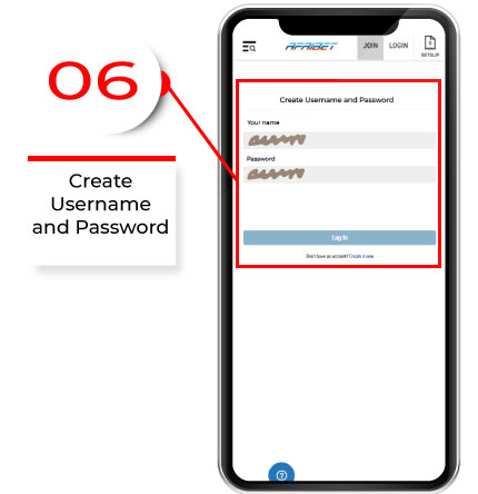 Create Username and Password