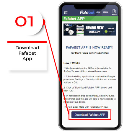 Visit Fafabet site from your phone browser