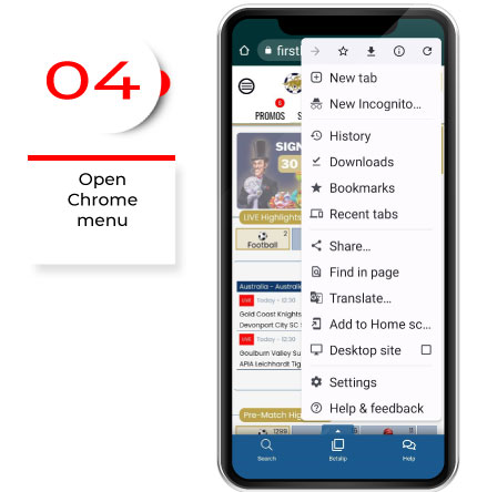 Open Chrome menu