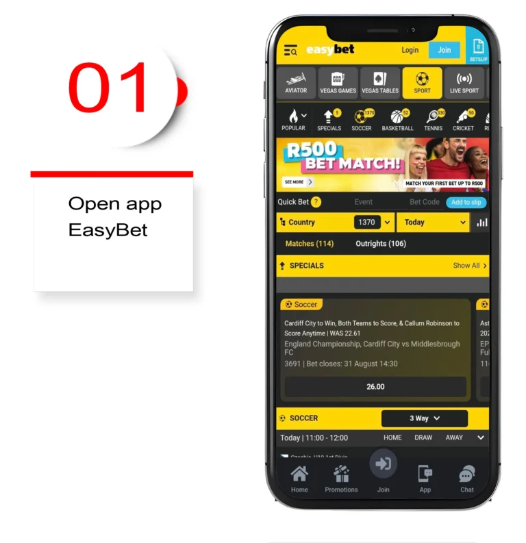 Open the Easybet app: